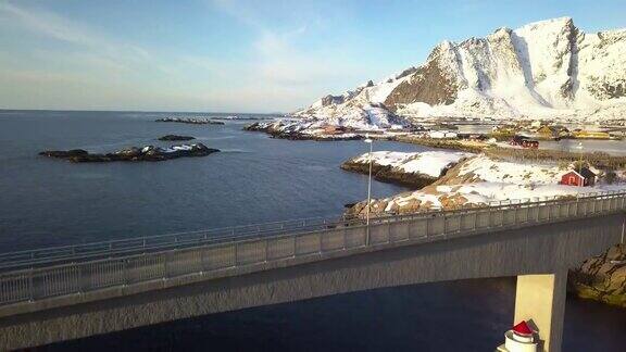 勒内-罗浮敦群岛湾在挪威北部