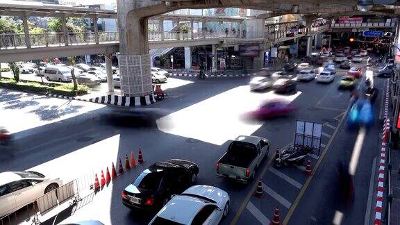 4K:泰国曼谷交通堵塞的时间间隔