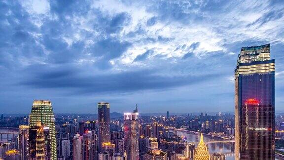 日落时分重庆的城市景观
