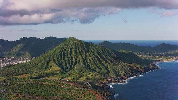 科科头火山口鸟瞰图