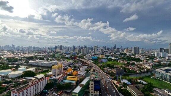 4K曼谷市区工业区的时间流逝