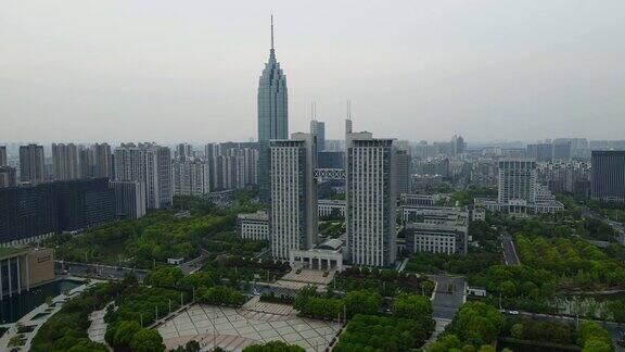 中国常州城市建筑景观航拍