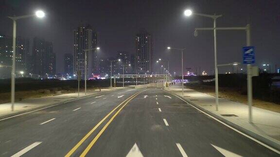 夜光珠海市空交通公路桥空中全景4k中国