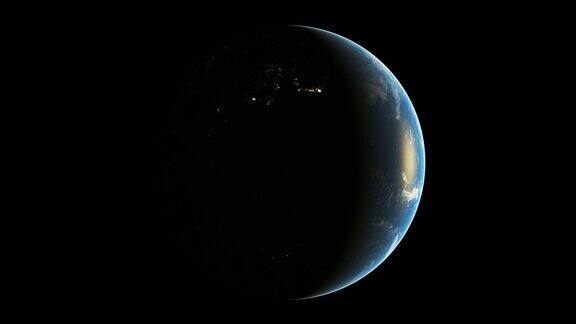 3d动画地球旋转循环动画背景现实行星