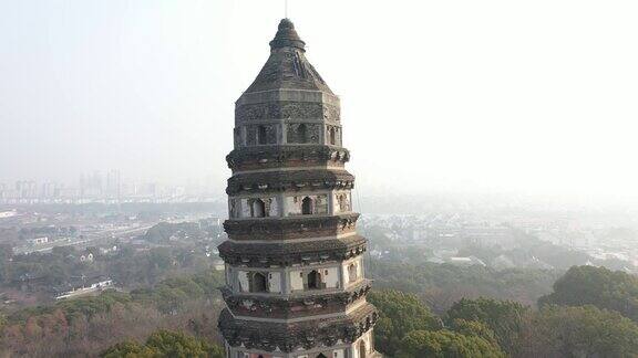 苏州虎丘塔鸟瞰图