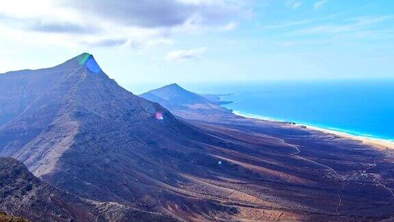 Betancuria山脉和Cofete山脉时间流逝视频Fuerteventura