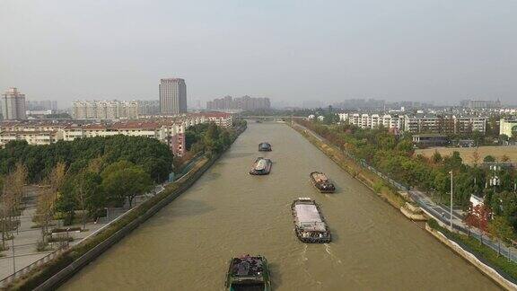 苏州京杭大运河鸟瞰图