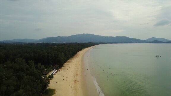 白天普吉岛海岸线著名海滩航拍4k泰国全景图