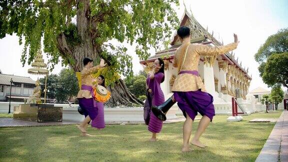 扬亚泰国传统木鼓舞表演4kslowmotion