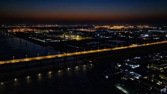 嘉兴跨海大桥鸟瞰图和风景