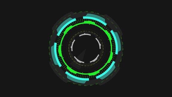 HUD圆形界面未来显示加载目标介绍60fps3D动画