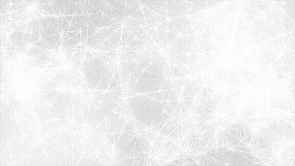 白色和黑色的丛抽象数字连接移动点和线网格技术背景