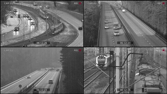 城市道路和轨道上的城市交通车辆和火车的闭路电视安全摄像机