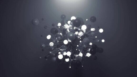 以金属和发光球体为特征的现实抽象动画