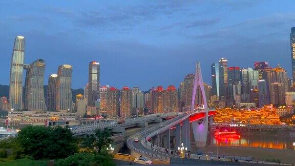 重庆城市建筑景观和道路交通延时拍摄