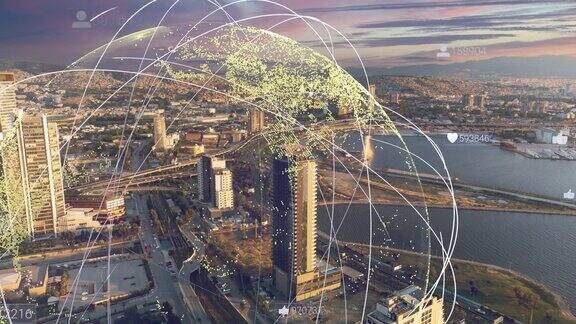 智慧城市和通信网络概念5克低功率广域LPWA无线通信