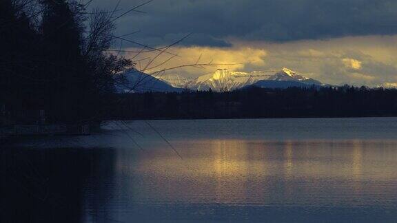 湖Abtsee冬天