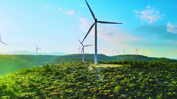 风力涡轮机风车能源农场