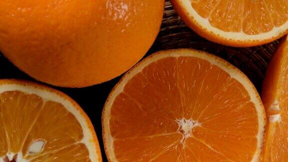 健康的橙色水果背景有很多橙色水果