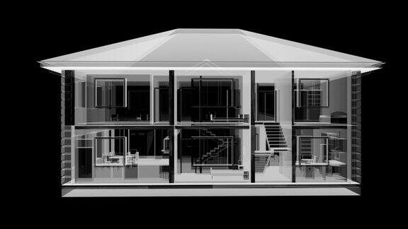 房子3D渲染x射线透明
