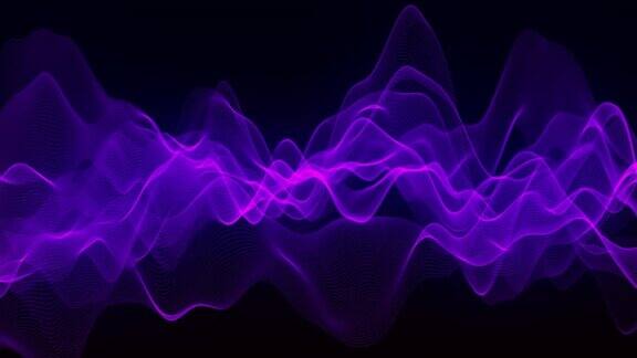 音乐抽象的背景音乐均衡器抽象的数字粒子波大数据可视化3d演示4k动画