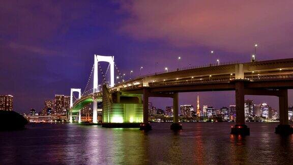 东京湾夜景时间流逝