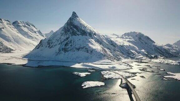 挪威惊人的峡湾鸟瞰图