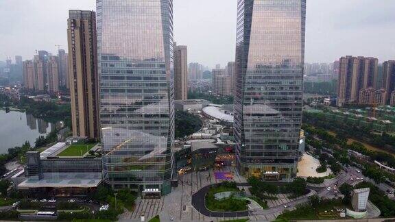 中国湖南省长沙市的现代摩天大楼