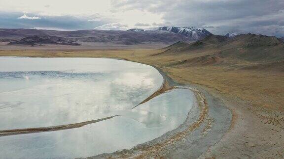 蒙古湖鸟瞰图