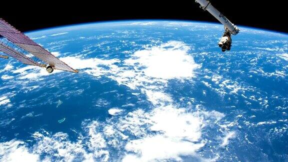 地球表面的运动从空间站拍摄的