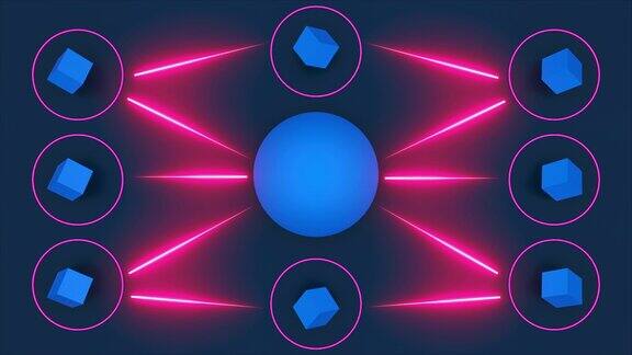 计算机生成的虚拟通信电路三维渲染数字背景
