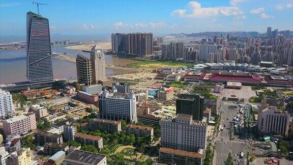 珠海市晴天著名酒店建设湾航拍全景4k中国