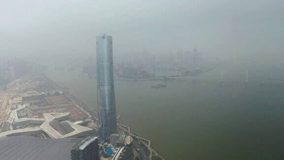 白天珠海城市景观摩天楼展览综合湾澳门城市航拍全景4k中国