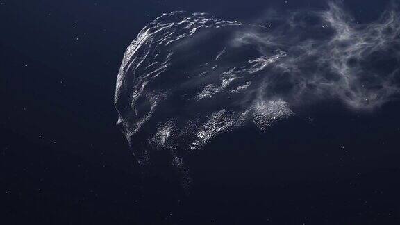 小行星和流星在太空中旋转