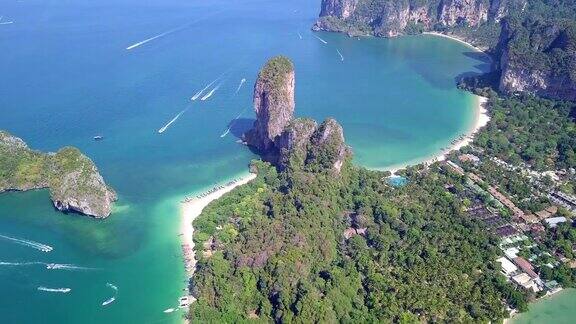 泰国甲米省的拉伊海滩鸟瞰图