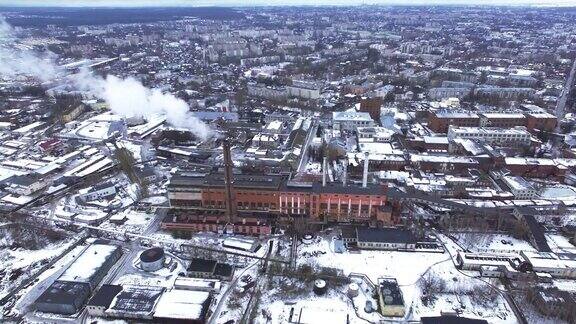 工厂在工业区-鸟瞰图