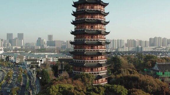 中国苏州传统建筑鸟瞰图