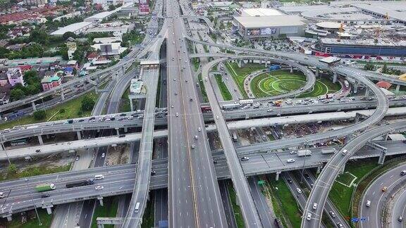 泰国城市道路交通鸟瞰图