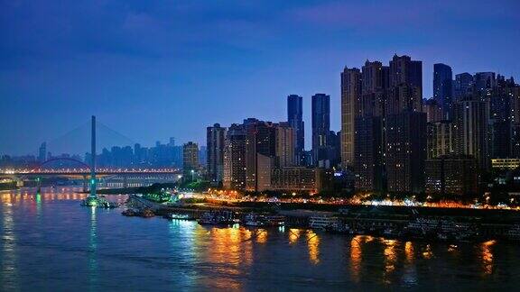 重庆城市和河流夜景创意视频无商标广告