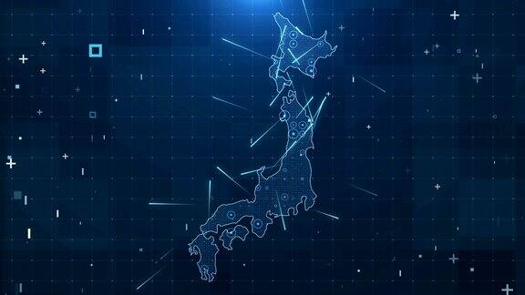 日本地图连接完整细节4K背景