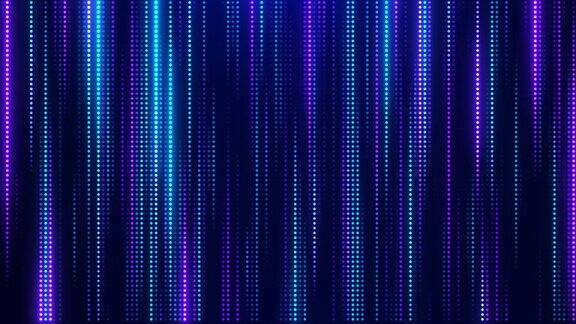 抽象的数字背景与发光的霓虹灯未来的网络空间数据高科技理念虚拟空间4k的视频屏幕保护程序动画