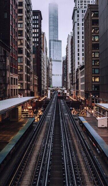 PAN高视角芝加哥环线地铁站
