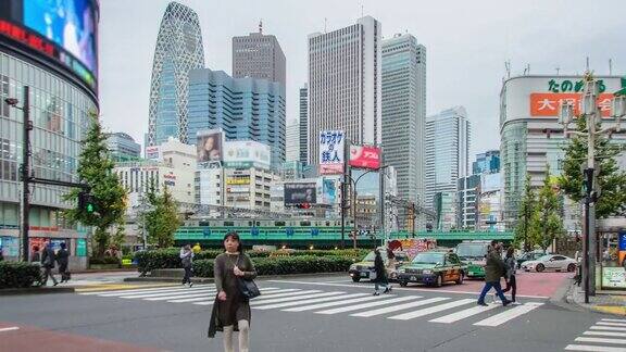 4K延时:日本东京新宿区的交通状况