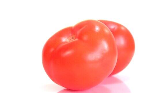 番茄成熟的自然番茄特写