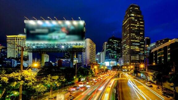 曼谷交通的时间推移视图