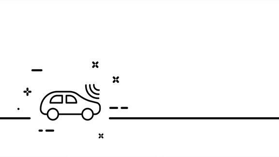 电动汽车通讯wifi连接诊断设置配置维修加油站单线画动画运动设计动画技术的标志视频4k