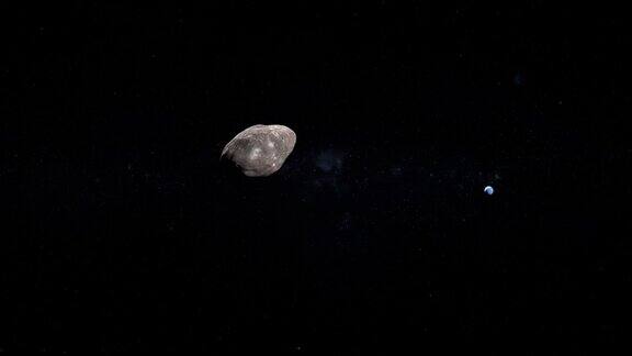 瓦鲁那海王星外天体以海王星为背景