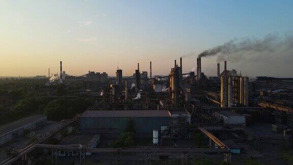 钢厂工业Demis管道污染排放立交桥无人机4K视频