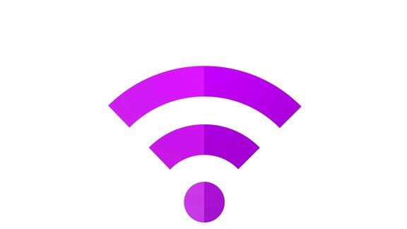 Wifi标志标志标志为无线互联网环紫色