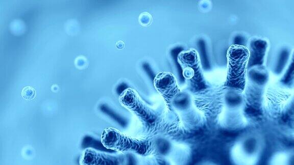 细菌细胞或病毒显微镜下3d生成视图